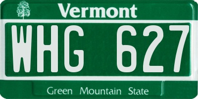 VT license plate WHG627