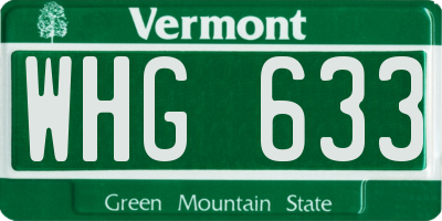 VT license plate WHG633
