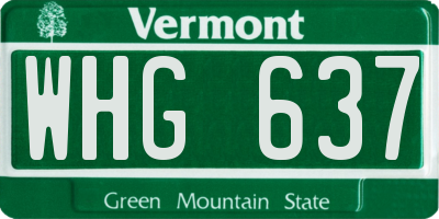 VT license plate WHG637