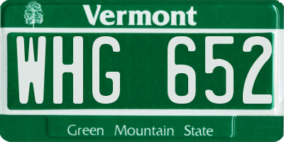 VT license plate WHG652