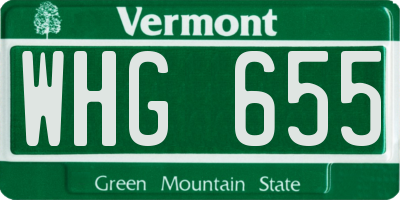 VT license plate WHG655