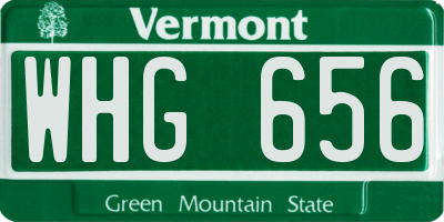 VT license plate WHG656