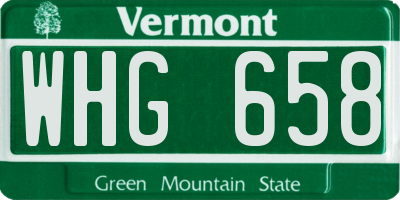 VT license plate WHG658