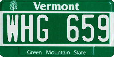 VT license plate WHG659