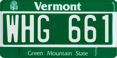 VT license plate WHG661