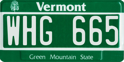 VT license plate WHG665
