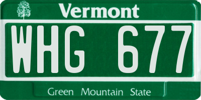 VT license plate WHG677