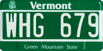 VT license plate WHG679