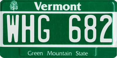 VT license plate WHG682