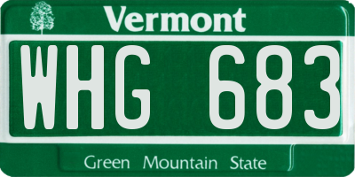 VT license plate WHG683