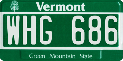 VT license plate WHG686