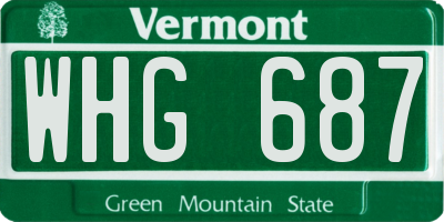 VT license plate WHG687