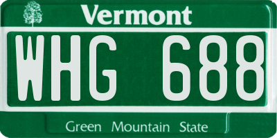 VT license plate WHG688