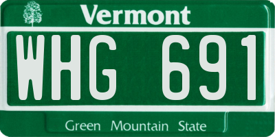 VT license plate WHG691