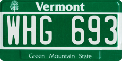VT license plate WHG693