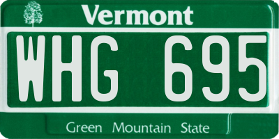 VT license plate WHG695