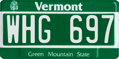 VT license plate WHG697
