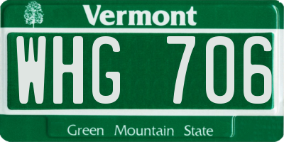 VT license plate WHG706