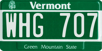 VT license plate WHG707