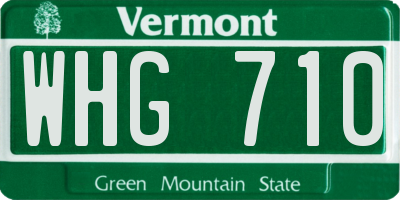 VT license plate WHG710