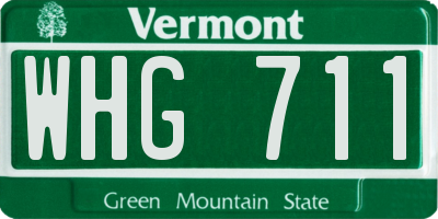 VT license plate WHG711