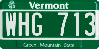 VT license plate WHG713