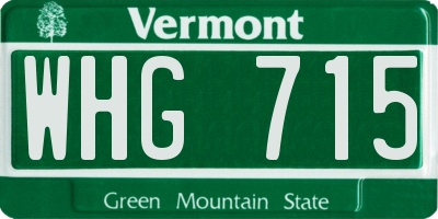 VT license plate WHG715