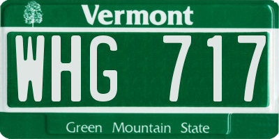 VT license plate WHG717