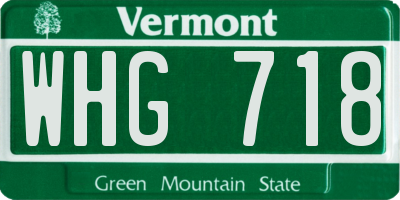 VT license plate WHG718