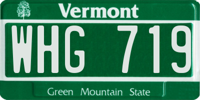 VT license plate WHG719