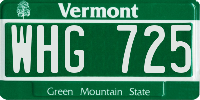 VT license plate WHG725