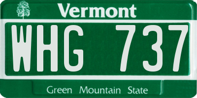 VT license plate WHG737