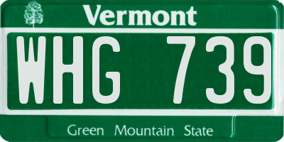 VT license plate WHG739