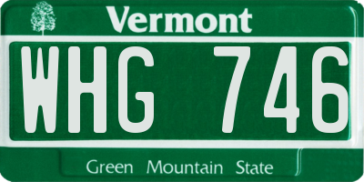 VT license plate WHG746