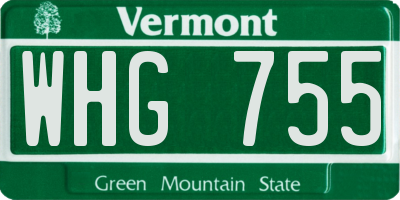 VT license plate WHG755