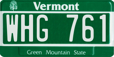 VT license plate WHG761