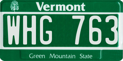 VT license plate WHG763