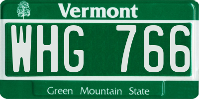 VT license plate WHG766