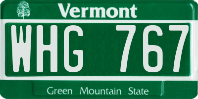 VT license plate WHG767