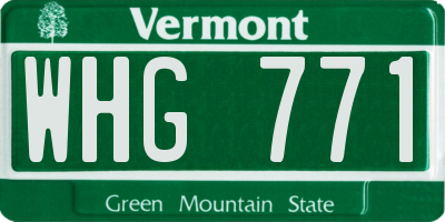 VT license plate WHG771