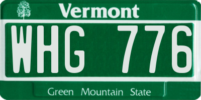 VT license plate WHG776