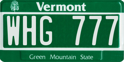 VT license plate WHG777