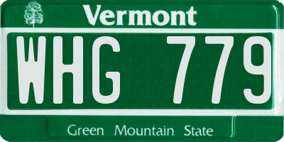 VT license plate WHG779
