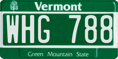 VT license plate WHG788