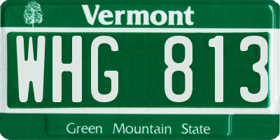 VT license plate WHG813