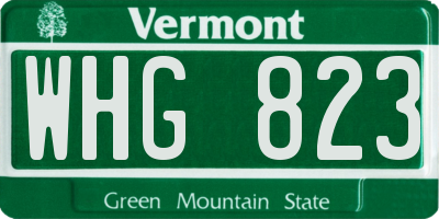 VT license plate WHG823