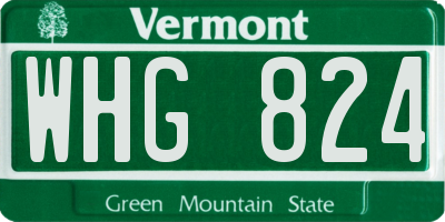 VT license plate WHG824