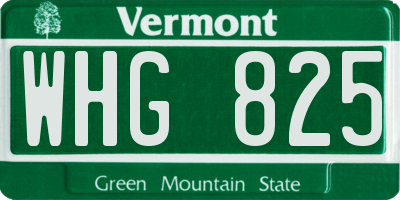 VT license plate WHG825