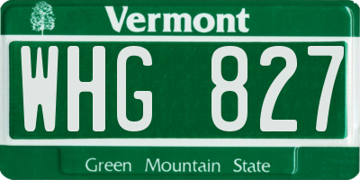VT license plate WHG827