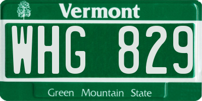 VT license plate WHG829